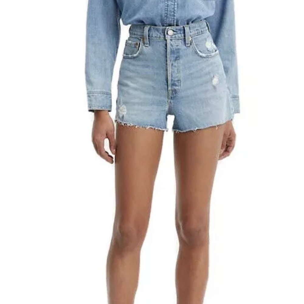 VHTF 29” High Waist Ripped Jean Shorts Button Fly